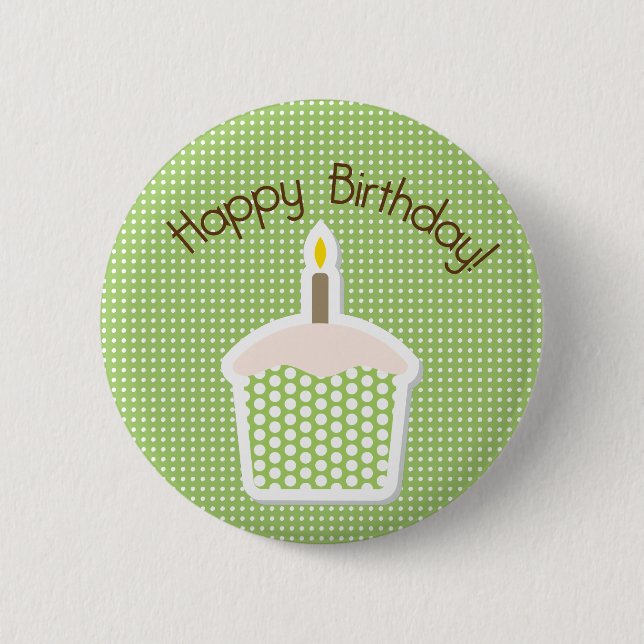 Cupcake Birthday Button (Front)