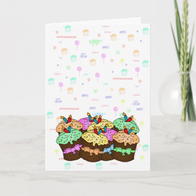 Cupcake Birthday Card - Sweet Birthday - Cupcake (Front)