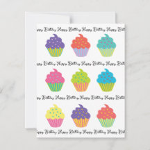 Cupcake Birthday Card Template