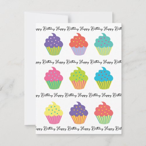 Cupcake Birthday Card Template