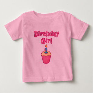Cupcake Birthday Girl 1 Baby T-Shirt