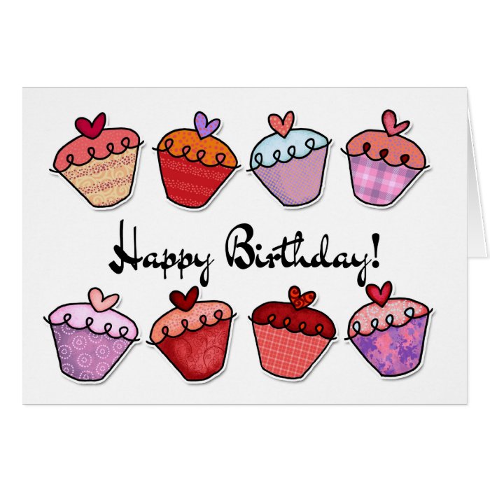 Cupcake Birthday Greeting Cards