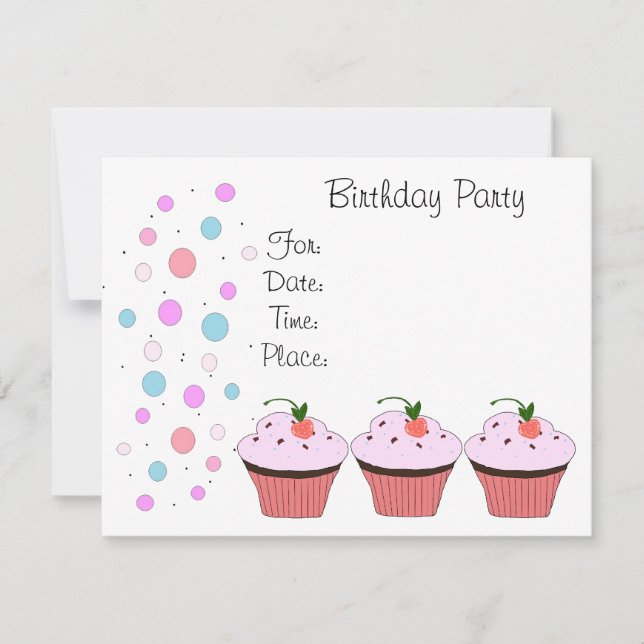 Cupcake Birthday Invitation (Front)