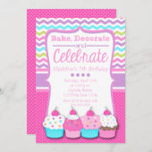Cupcake Birthday Invitation (Front/Back)