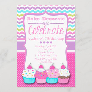 Cupcake Birthday Invitation