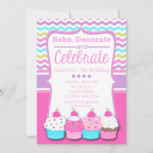 Cupcake Birthday Invitation