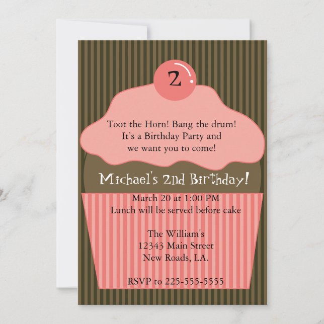 Cupcake Birthday Invitation (Front)