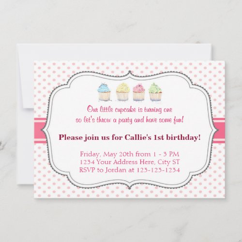 Cupcake Birthday Invitation