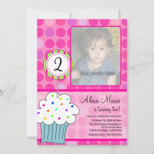 Cupcake Birthday Personalized Invite