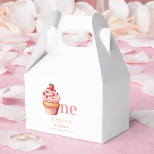 Cupcake Birthday Invitation,  Girls 1st Birthday Favor Boxes