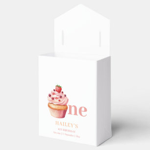 Cupcake Birthday Invitation,  Girls 1st Birthday Favor Boxes
