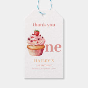 Cupcake Birthday Invitation, Girls 1st Birthday Gift Tags