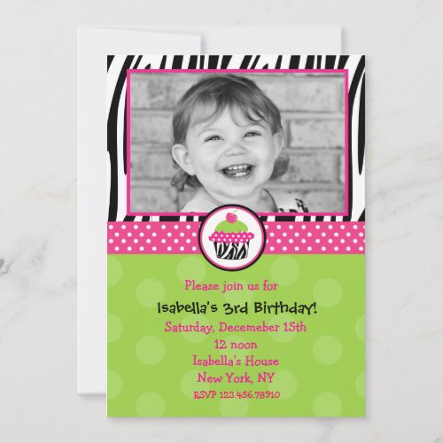 Cupcake Birthday Invitations with Photo