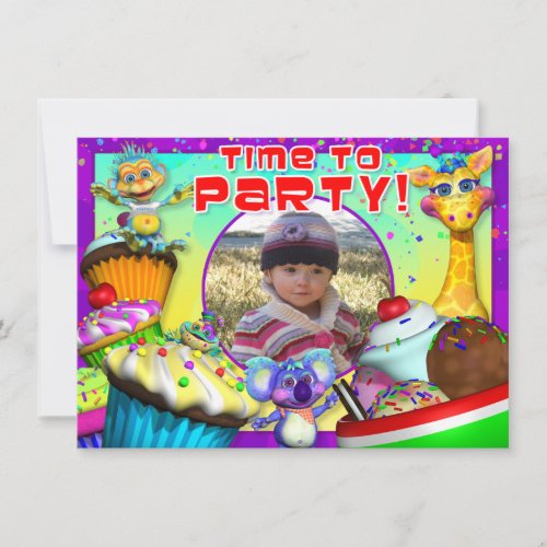 Cupcake Birthday Invite with "The GiggleBellies"