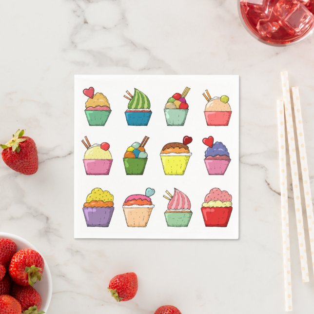 Cupcake Birthday Napkins (Insitu)