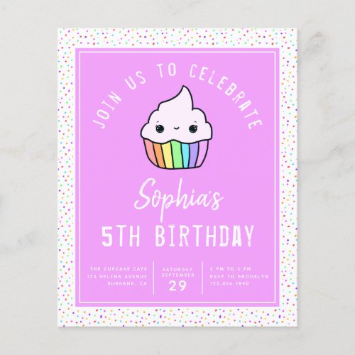 Cupcake Birthday Party Budget