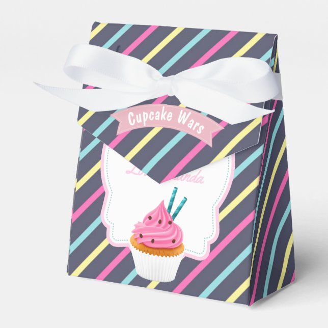 Cupcake Birthday Party Guest Favor Boxes (Front Side)