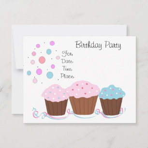 Cupcake Birthday Party Invitation