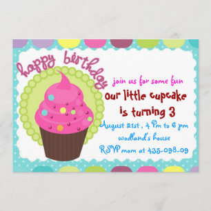 cupcake birthday party invitation