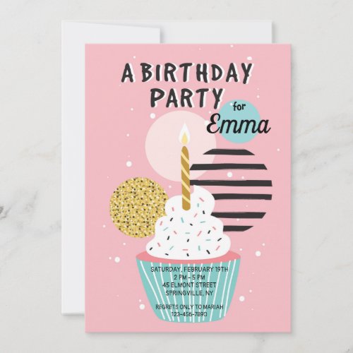 Cupcake Birthday Party Invitation