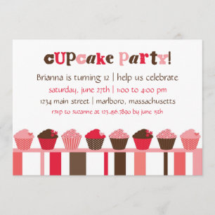 Cupcake Birthday Party Invitation