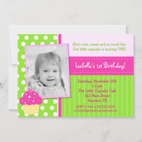 Cupcake Birthday Party invitations