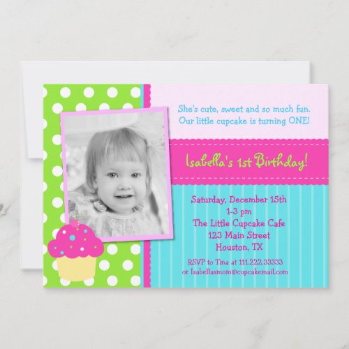 Cupcake Birthday Party Invitations