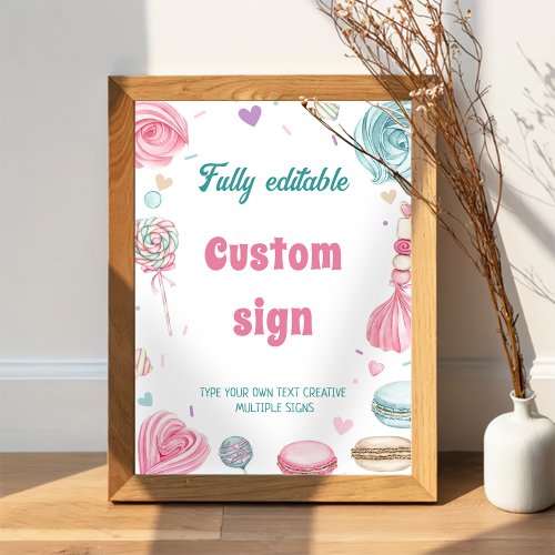 Cupcake Birthday Party So Sweet Candy Table Sign