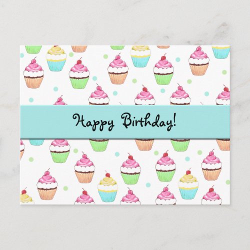 Cupcake Birthday Postcard