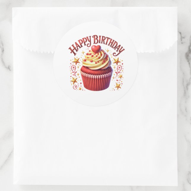 Cupcake Birthday Stickers (Bag)