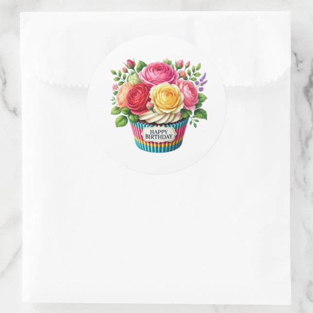 Cupcake Birthday Stickers (Bag)