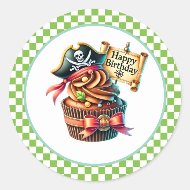 Cupcake Birthday Stickers (Front)