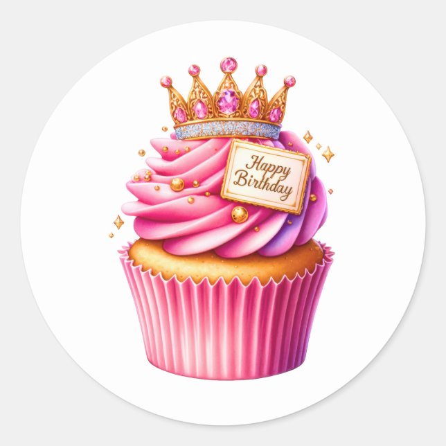 Cupcake Birthday Stickers (Front)