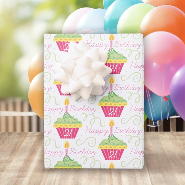 Cupcake Birthday Wrapping Paper Sheets (Creator Uploaded)