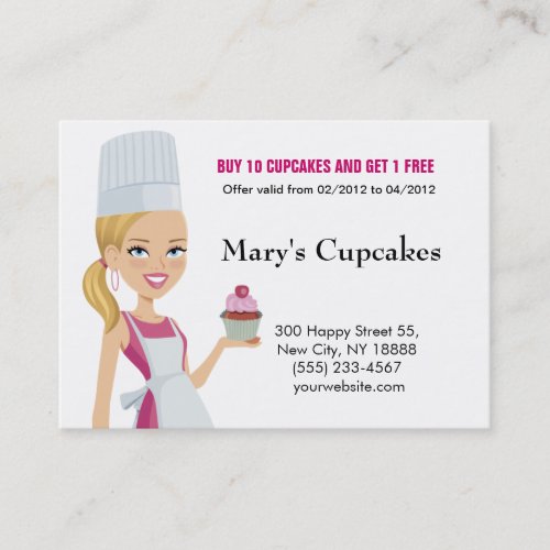 Cupcake Biz Card Blonde version 1 Business Card
