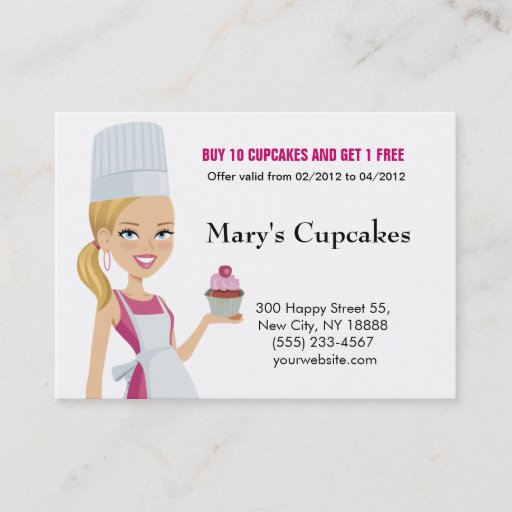 Customizable Cupcake Biz Card Blonde version 1 Business Card