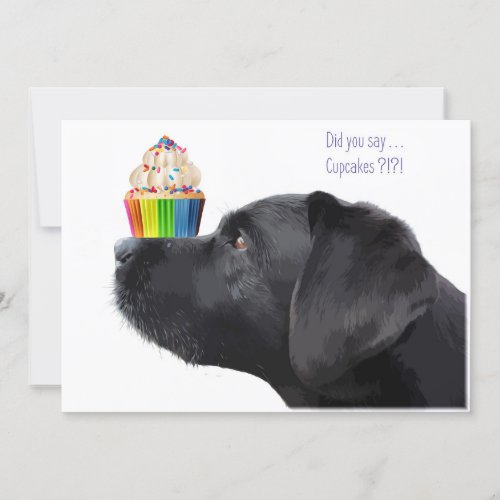 Cupcake _ Black Lab Invitation