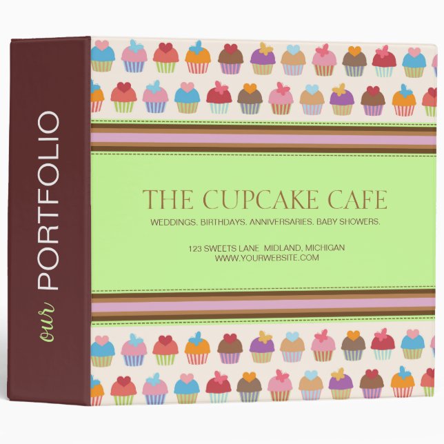 Cupcake Boutique Portfolio Binder (Front/Spine)