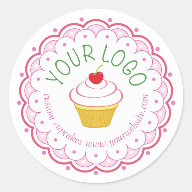 Cupcake Box Stickers Seals 1.5" Custom Printed (Front)