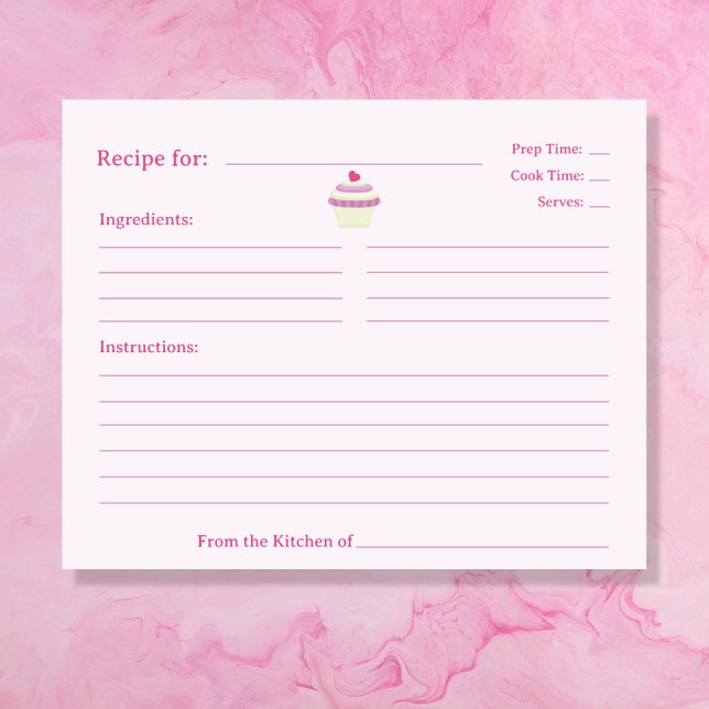 Cupcake Bridal Shower Recipe Card (Cupcake Bridal Shower Recipe Card)