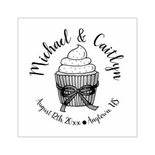 Cupcake Bridal Shower Wedding Engagement Party Rubber Stamp