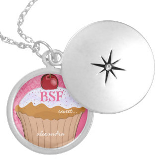 Cupcake BSF Best Sister Friend Sweet Silver Plated Necklace