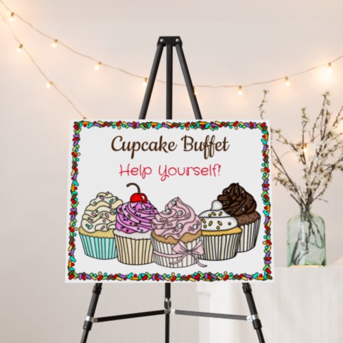 Cupcake Buffet Wedding or Baby Shower Sign  