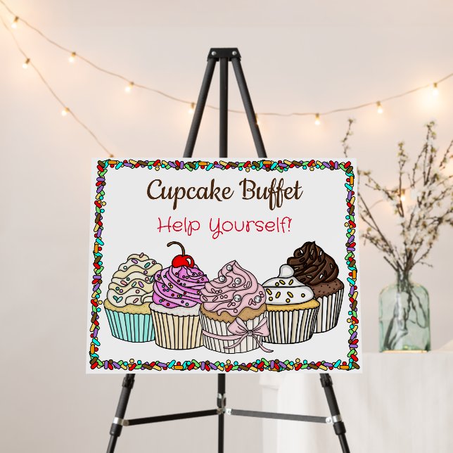 Cupcake Buffet| Wedding or Baby Shower Sign   (In Situ (Stand))