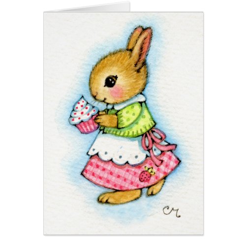 Cupcake Bunny - Cute Rabbit Card