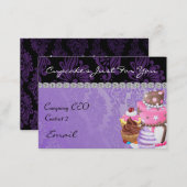 CUPCAKE  Business Card Diamond Damask (Front/Back)