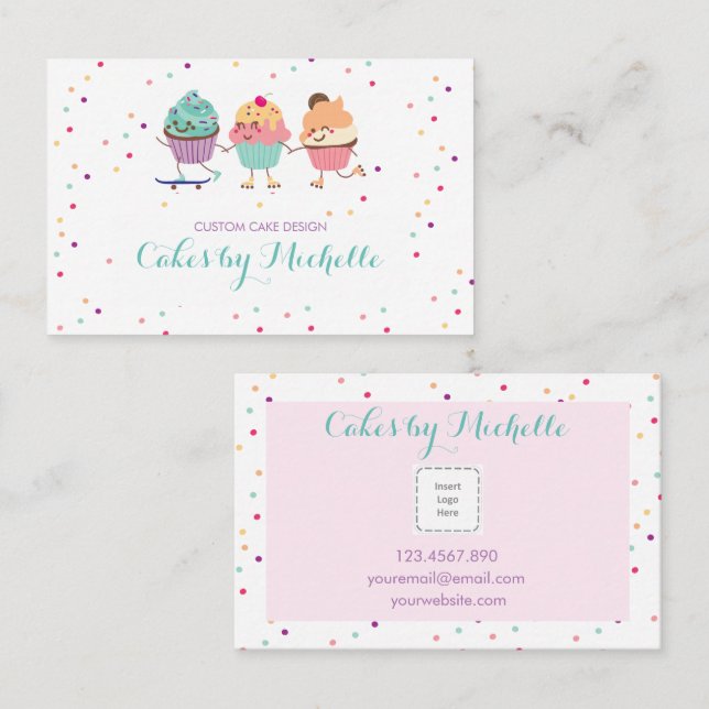 Cupcake Business card for Bakers (Front/Back)