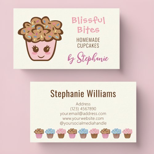 Cupcake Business Cards for Homemade Cupcake Baker