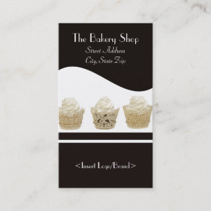 Cupcake Business Cards on Black Background