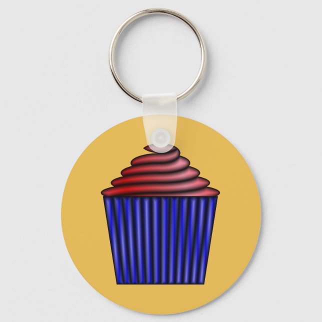 Cupcake by Kenneth Yoncich Keychain (Front)